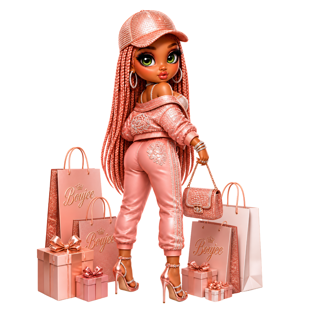 Shopping Vibe Queen PNG Bundle, Pink Chibi Girl PNG, Boujee Shopping Clipart, Glam Girl Sublimation Design, Digital Download for Shirts Mugs