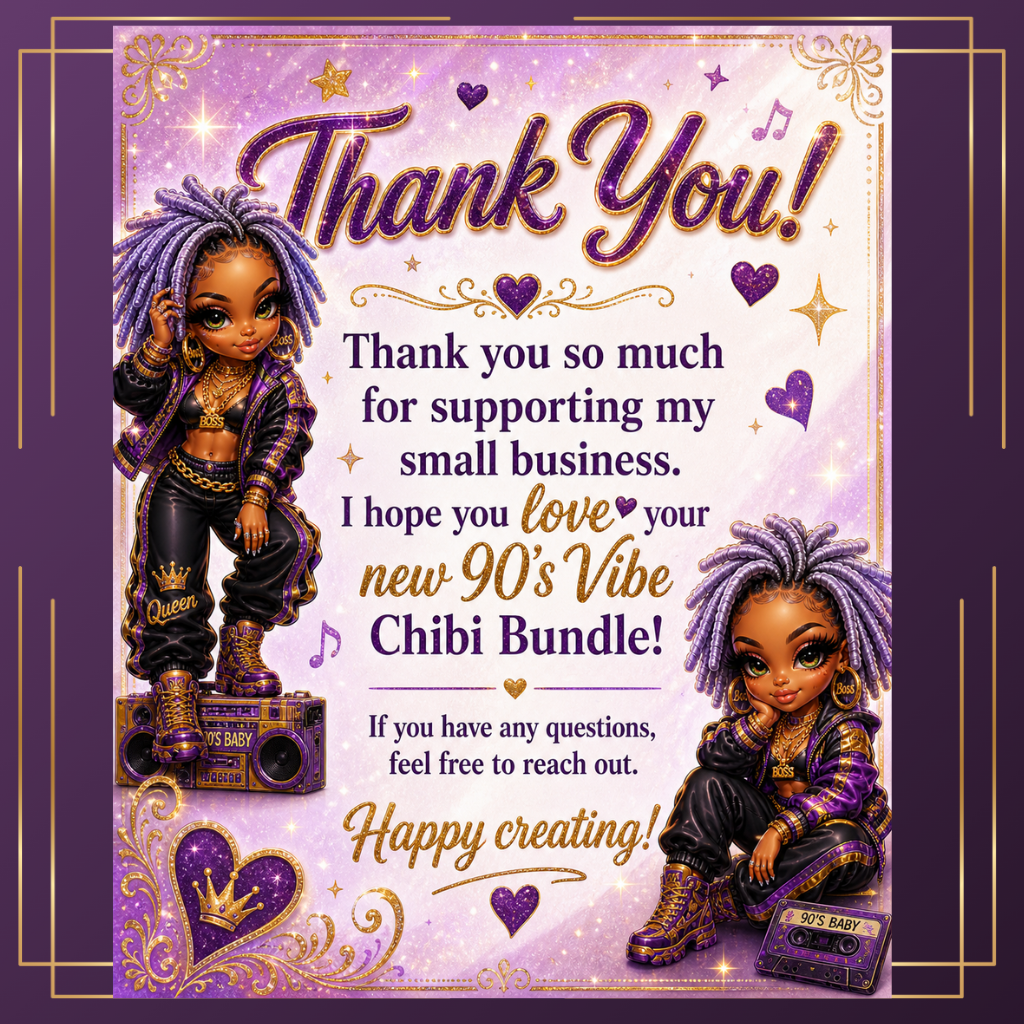 90’s Vibe Chibi PNG Bundle – 8 High-Resolution Digital Designs