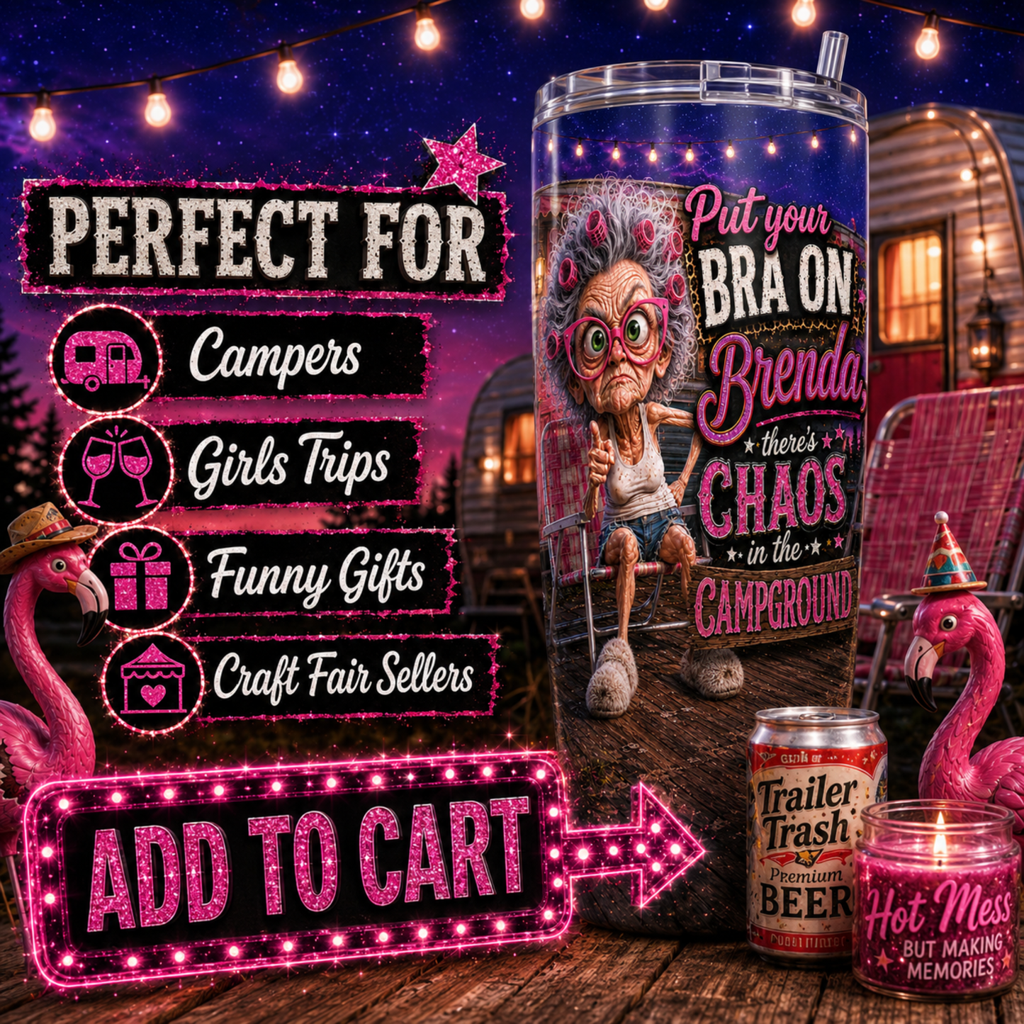 Funny CFunny Campground Brenda 20 oz Skinny Tumbler Wrap PNG Digital Downloadampground Brenda 20 oz Skinny Tumbler Wrap PNG Digital Download